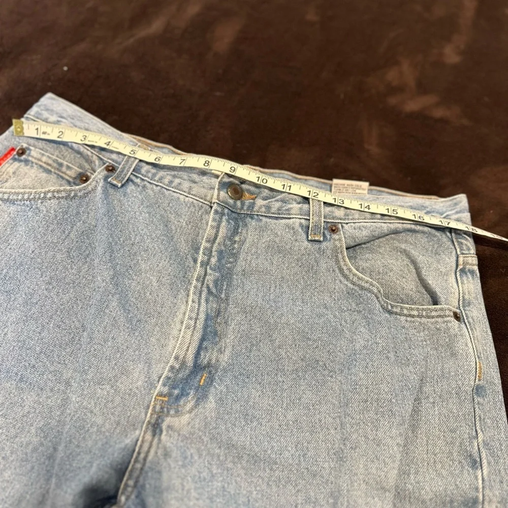 Vintage 90s Bugle Boy Jeans Size 38x30 705 Light Wash Denim Straight Leg.